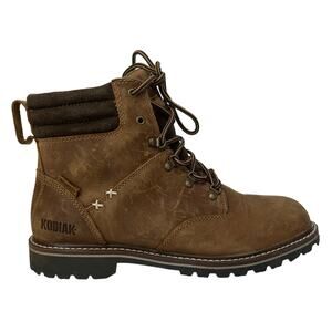 Kodiak Men's Waterproof Brown Leather Work Boot Rugged Outdoor Lace- Up Sze 10M